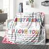 Best Friend Love And Friendship Cozy Customizable Blanket Customize Text Ultrasoft Suitable For Sofa Couch Office Bed Picnics Four Seasons