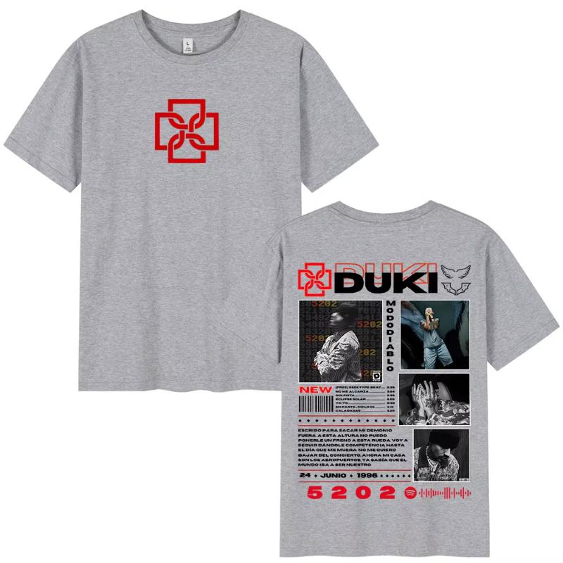 

Rapper Duki 5202 MIXTAPE Album Merch Tshirt Unisexs Women Fashion Hip Hop T Shirt Cotton Casual Short Sleeve Oversized Tshirts S