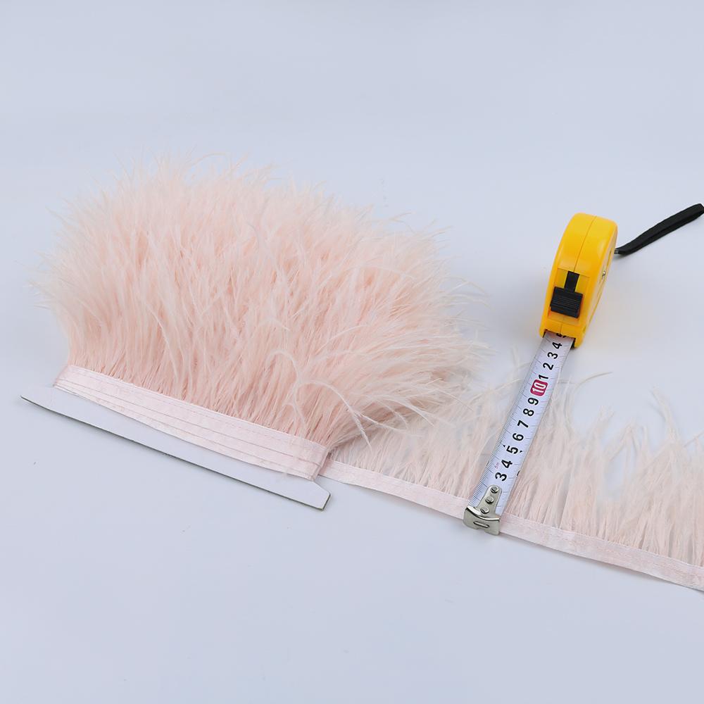 Feather1Meter 8-10cm Ostrich Feather Trim Fringe Ribbon Lake Blue for Dress Clothes Sleeve Decoration Sewing Plumes Fabric Fashion