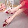 Wedding Shoes Bridal Shoes Red Stilettos Spring Girl 2025 New Models Are Not Tired Toasting Chinese Xiuhe Wedding Shoes