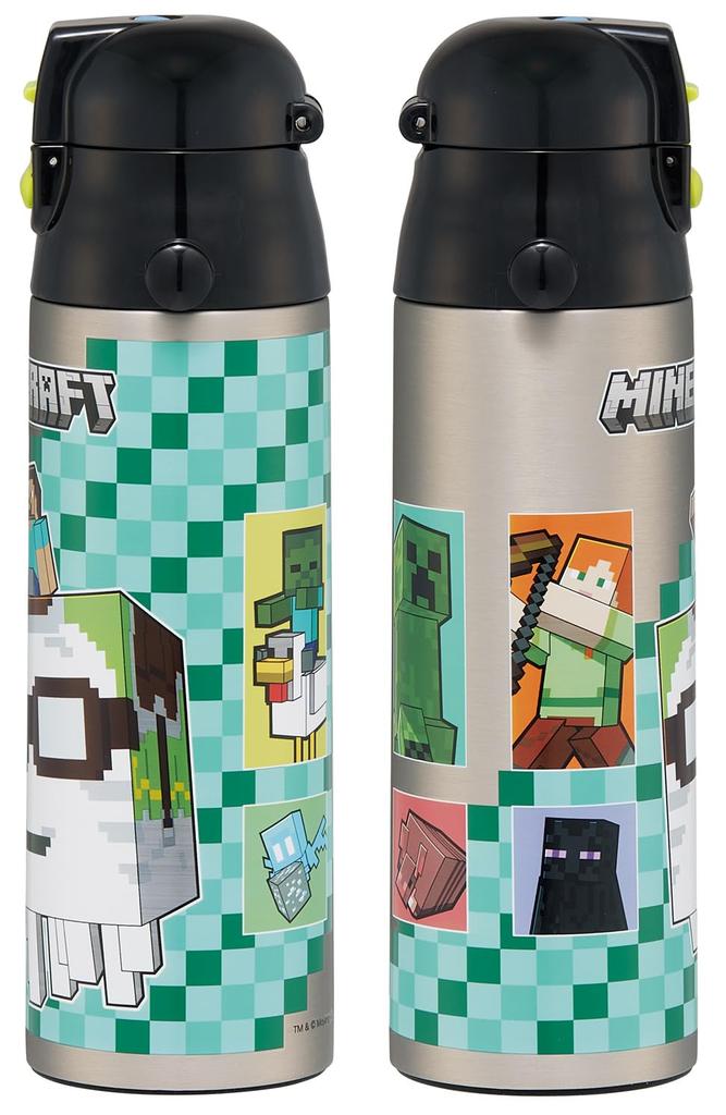 Skater 580ml Stainless Steel Water Direct Minecraft Size Bottle, Drink, Design, 26, Boys' SDC6N-A