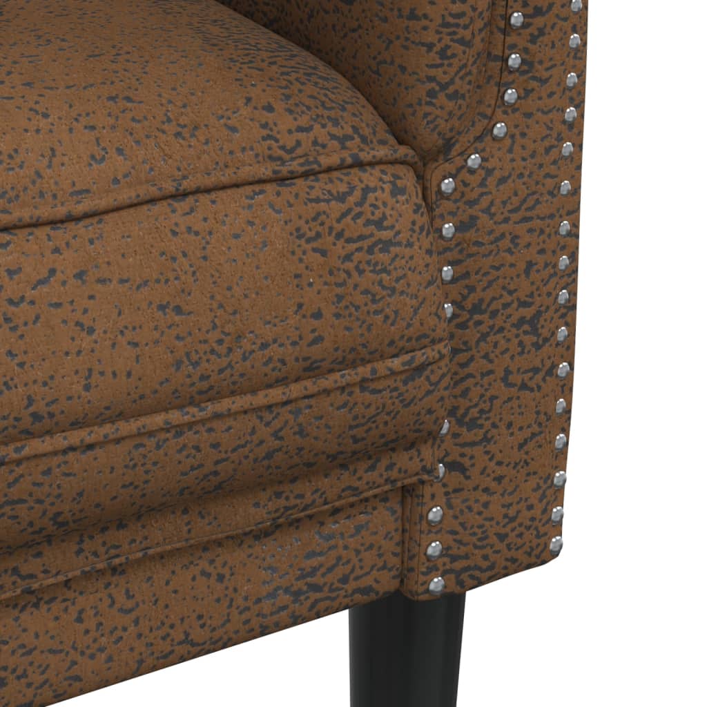 3 Piece Sofa Set in Brown Velvet
