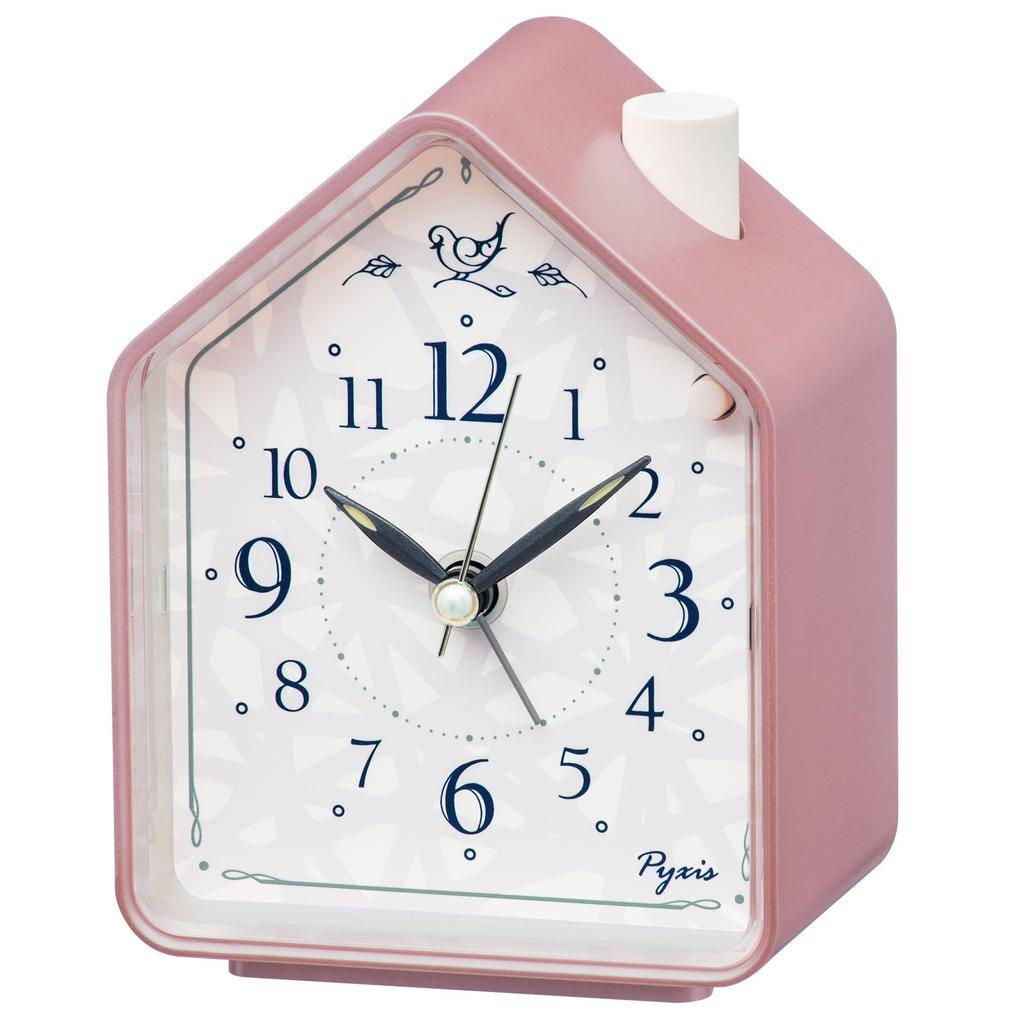 Seiko Clock Alarm Clock Table Clock Analog Pink 110 x 86 x 63mm PYXIS NR452P