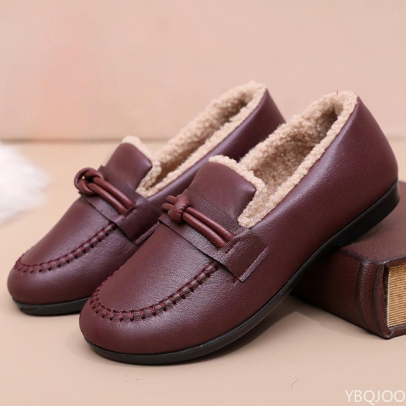 Fashion Winter New Plush Thick Cotton Shoes Anti Slip Warm for Middle-aged  Elderly People Soft Soled Cotton Shoes for Women