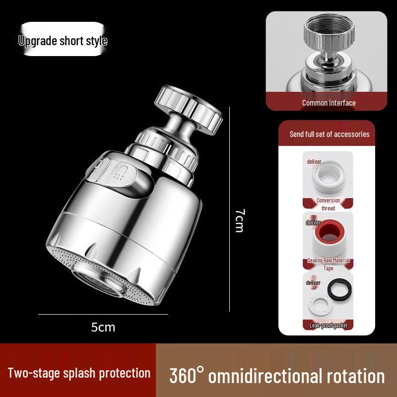 Universal Anti-Splash Kitchen Faucet Extender with External Shower Head