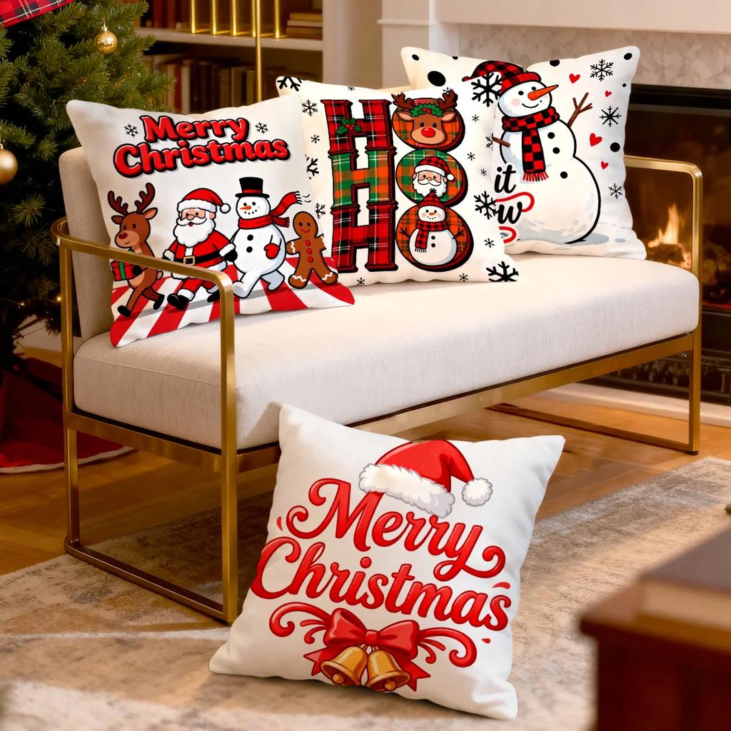 Christmas cheer squad  design Cushions Pillowcase Polyester Cushion Cover Throw Pillow Pillowcover Home Car Sofa Decor