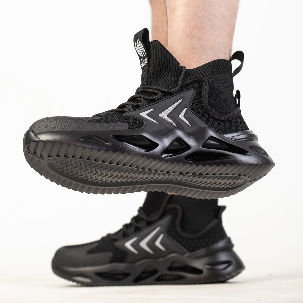 Men's Steel Toe Safety Work Boots Smash-Proof Anti-Puncture Breathable Upper Lightweight Industrial Shoes for Spring Outdoor