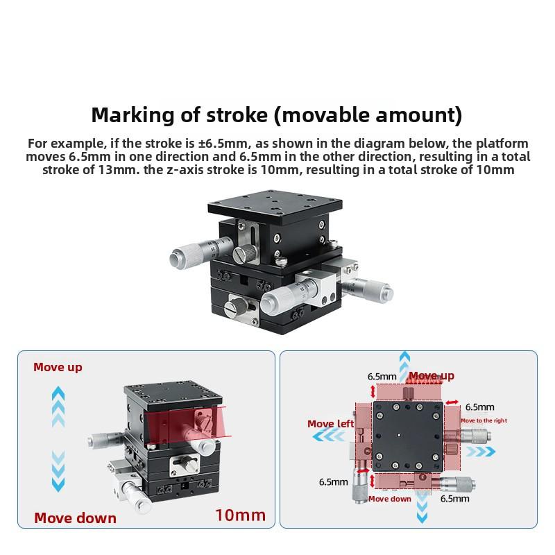 XYZ60-LM LD40/60/80/90/125-RM XYZ Axis 40*40mm 60*60mm Trimming Station Manual Displacement Platform Linear Stage Sliding Table