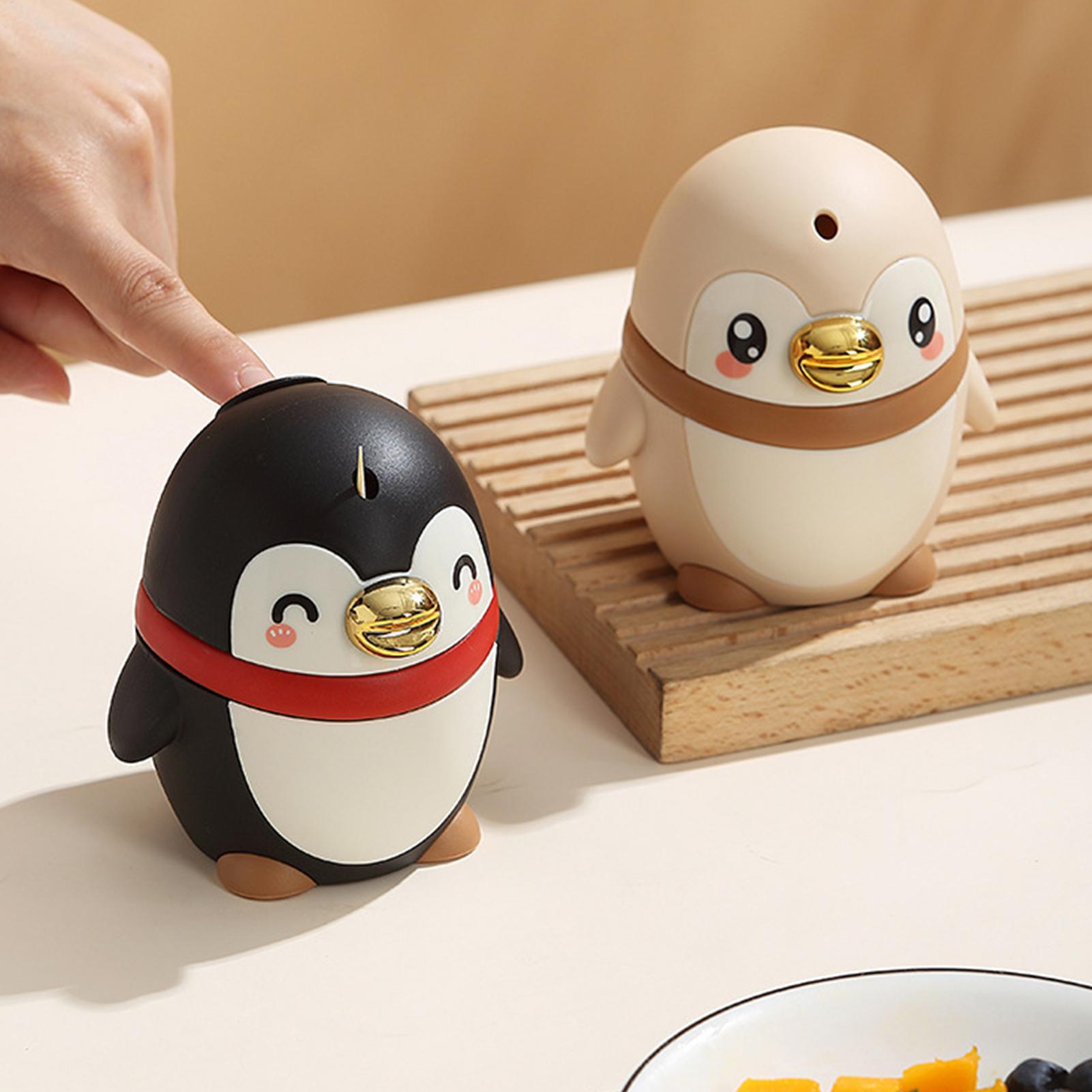 Toothpick Holder Dispenser Home Use Luxury Toothpick Box Cute Penguin Semi-Automatic Storage Supplies For Kitchen