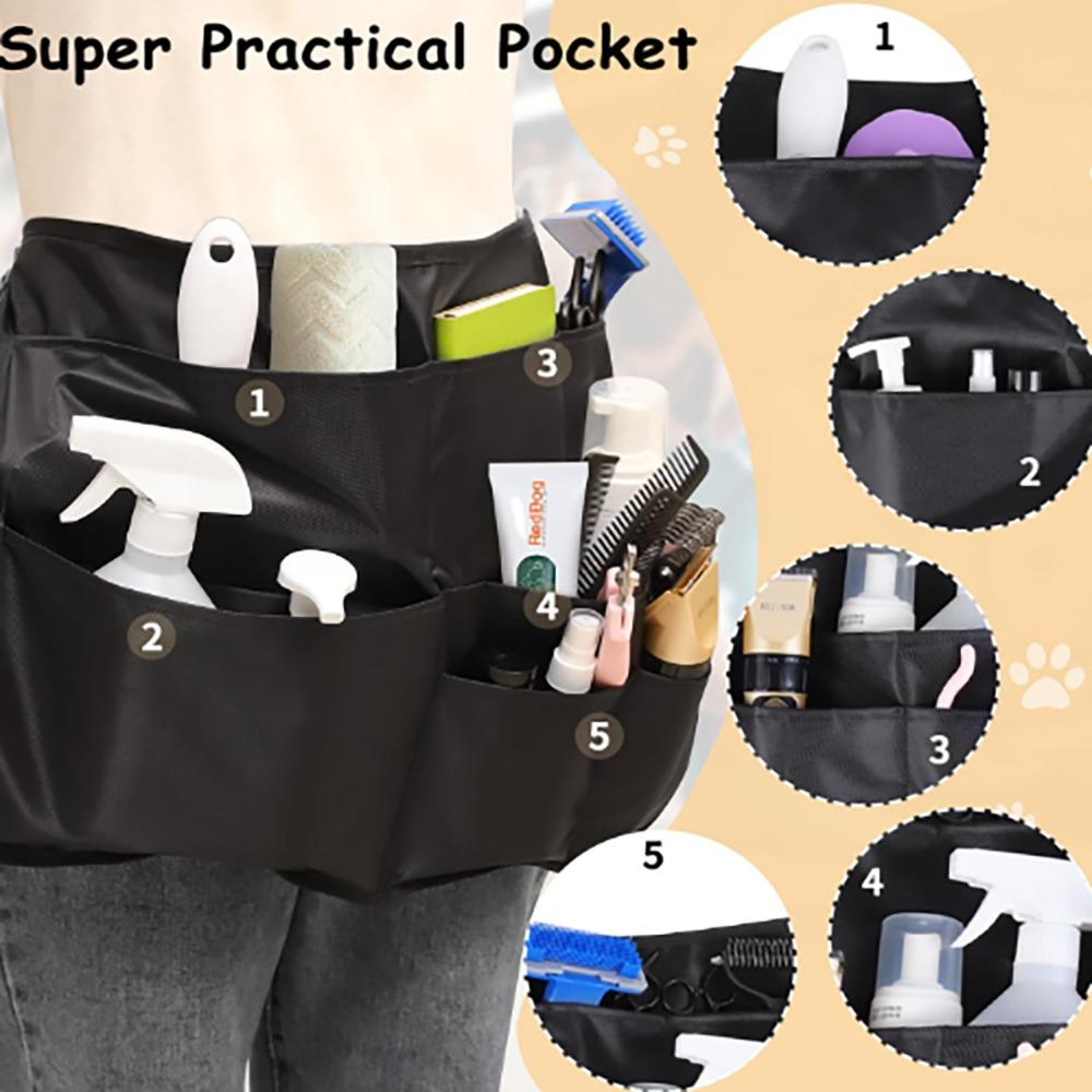 New Multiple Pockets Home Cleaning Apron Waterproof Multifunction Barber Half Apron Portable Outdoor Pet Grooming Apron