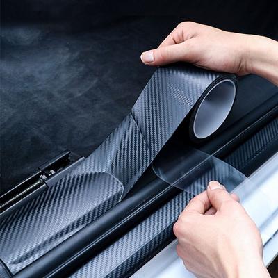 Black Nano Car Threshold Protective Film Anti Scratch Waterproof Car Carbon Fiber Stickers Protector Auto Bumper Strip
