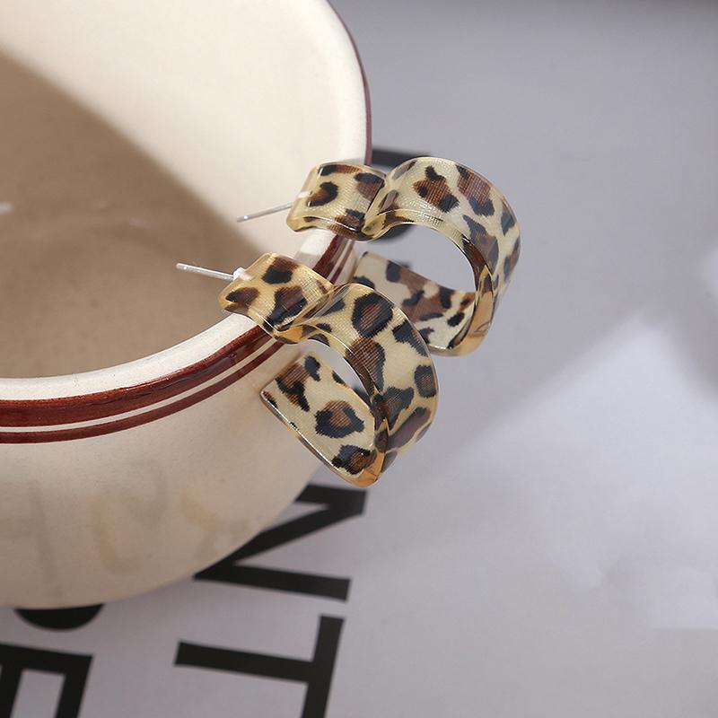 Europe And The United States  Charm Leopard Heart-Shaped Earrings Female Sexy  Girl Party Accessories Holiday Jewelry