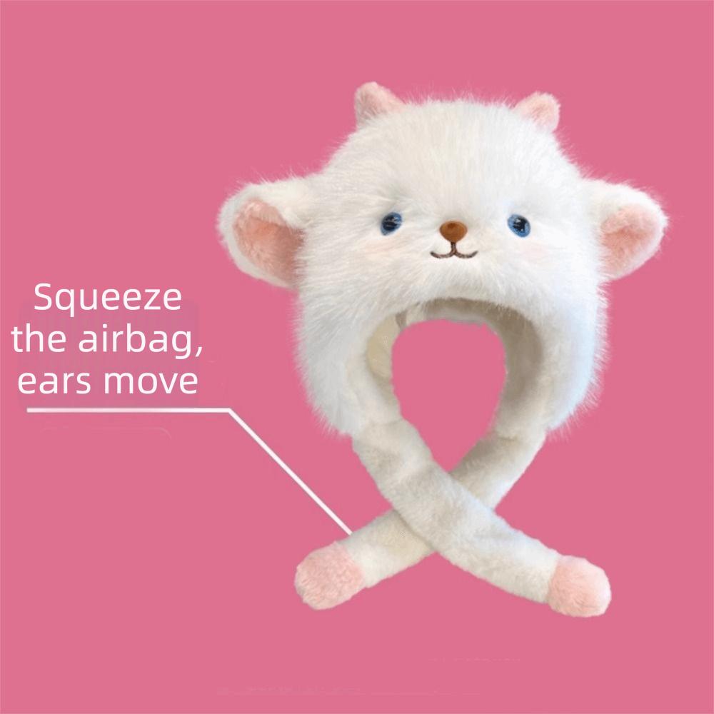Windproof Lamb Ears Warmer Hat Anti-cold Fluffy Ear Protection Cap Cute Winter Plush Hat Daily