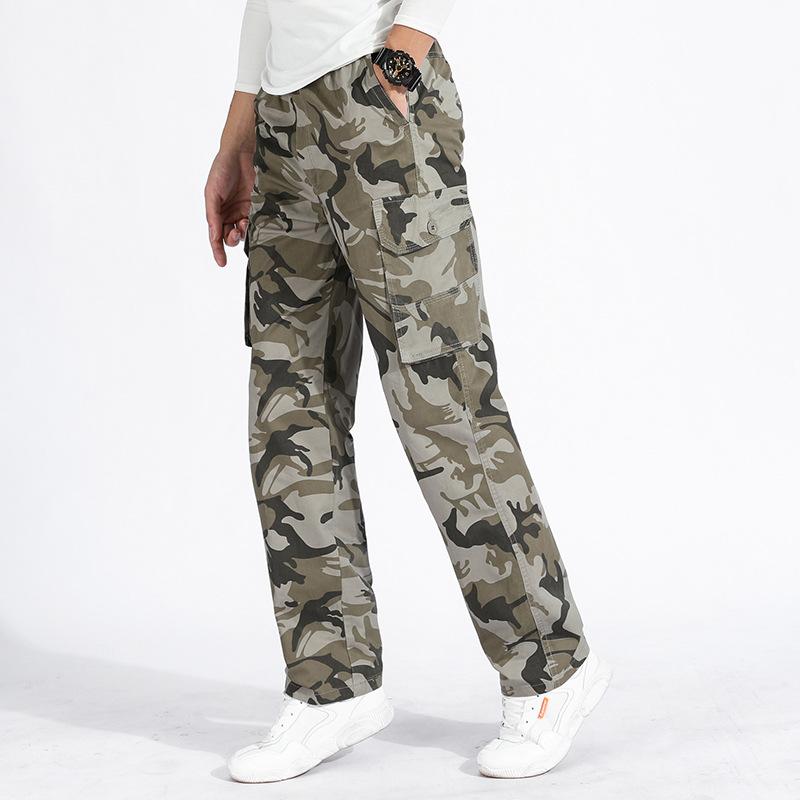 New Men's Loose Camo Pants with Multiple Pockets for Leisure Use Cargo Pants