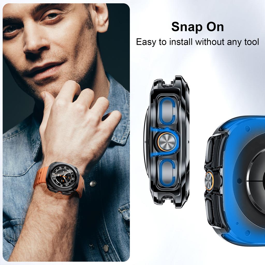 Etui do Samsung Galaxy Watch Ultra 47mm akcesoria Szkło hartowane ochrona ekranu Twardy zderzak PC Galaxy Watch 7 8 ultra Pokrowiec