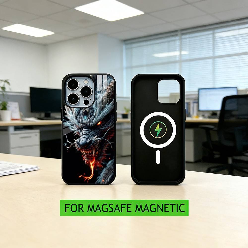 

PC-Dragon Phone Case For iPhone17,16,15,14,13,12,11 Plus,Pro Magnetic with Magsafe Wireless Charging iPhone17