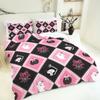 3-piece Halloween Cute Ghost, Bow Pattern, 1 Quilt Cover+2 Pillowcases, Core Free, Soft and Comfortable Quilt Cover Set