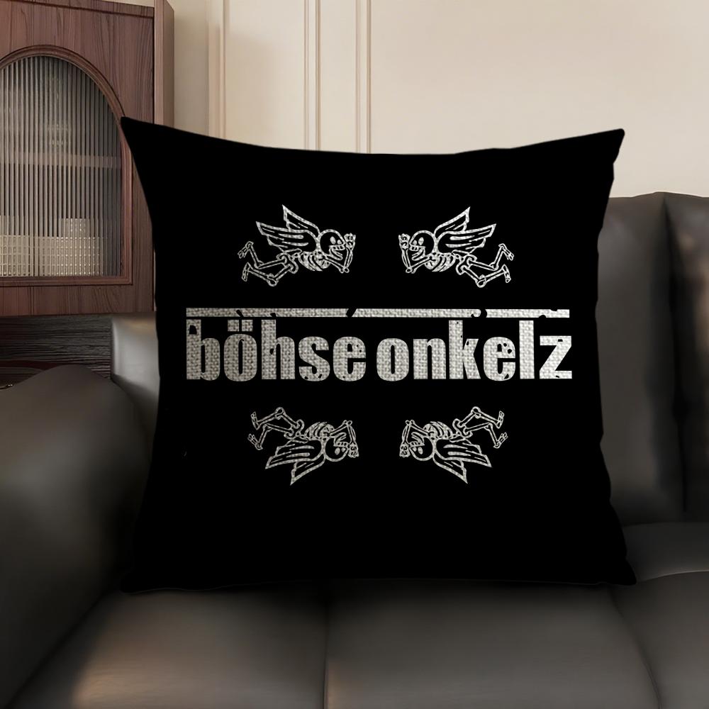 BBohse OOnkelz Rock Cushion Cover Natural Linen Organic Fabric DoubleSided Printing Sofa Home Decor Gift Pillow Case