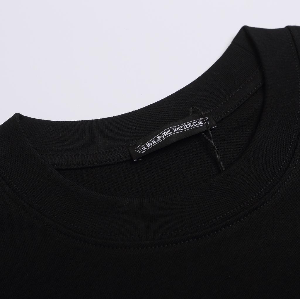 1965 CHROME HEARTS 2025 Vară Nou Bumbac de Înaltă Calitate Gât Rotund Larg Mărime Mare Tricou de Cuplu pentru Bărbați și Femei