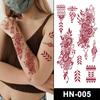HN Red Lace Henna Tattoo Stickers - European & American Style, Creative & Sexy Temporary Lace Tattoos