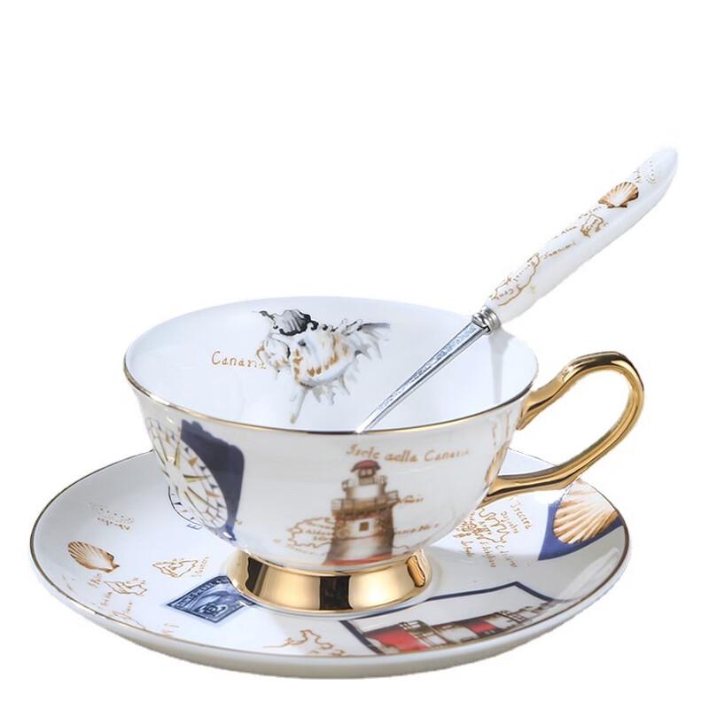 TLXT Light Luxury Bone China Coffee & Tea Cup Set