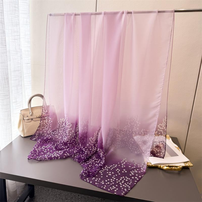 

Gradual change color encryption Yourou yarn printing spring and summer silk scarf large long scarf travel shawl sun protection women s scarf headscarf 185*120CM