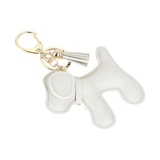 [tonecraft] Dog Keychain Simple Traditional Dog Bag Charm Popular Stylish Cute Dog PU Leather Squishy