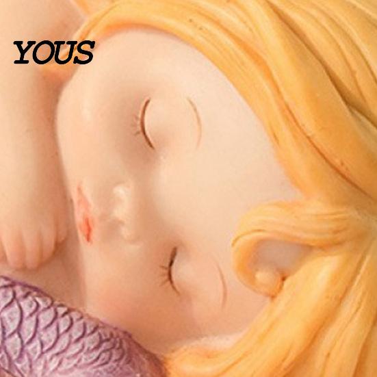 Small Ornaments for Office Desk Sleeping Mermaid Figurine, Resin Cute Statue, Mini Ornament Desktop, Decorative Statues Birthday Car Interior,