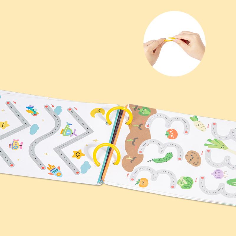 Magiskt Övningshäfte Pedagogiska Montessori-böcker för Barn Träning av Pennkontroll Återanvändbart Kalligrafihäfte för Barn