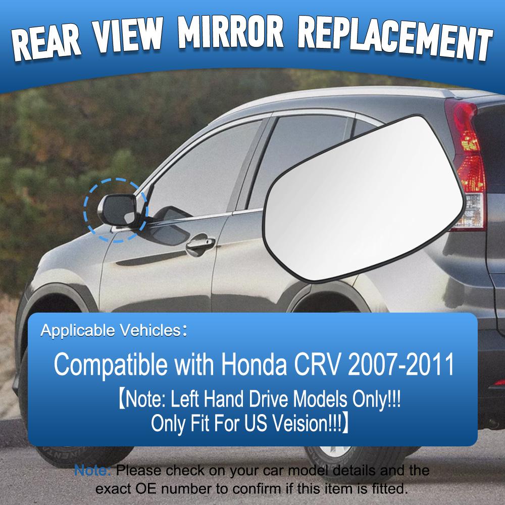 For Honda CRV 2007 2008 2009 2010 2011 Left/Right Side Heated Wing Mirror Glass Rearview Mirror Lens LHD U.S version Left Driver Side
