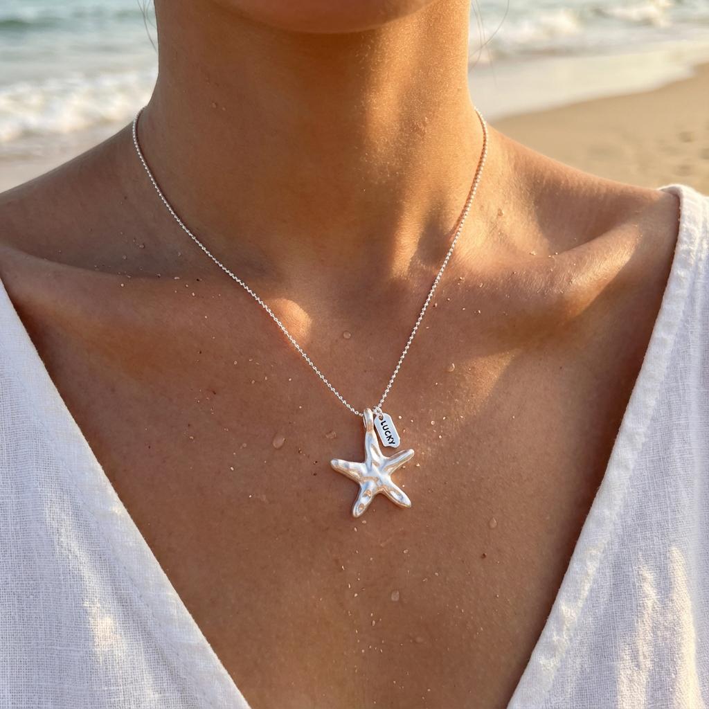 

Bohemian Metal Starfish Conch Pendant Necklaces For Women Simple Geometric Bead Tassel Choker Girls Party Aesthetics Zircon