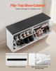 VEVOR Entryway Shoe Storage Bench 100cm Wide 2-Tier Shoe Bench Black White, with 2 Flip Drawers