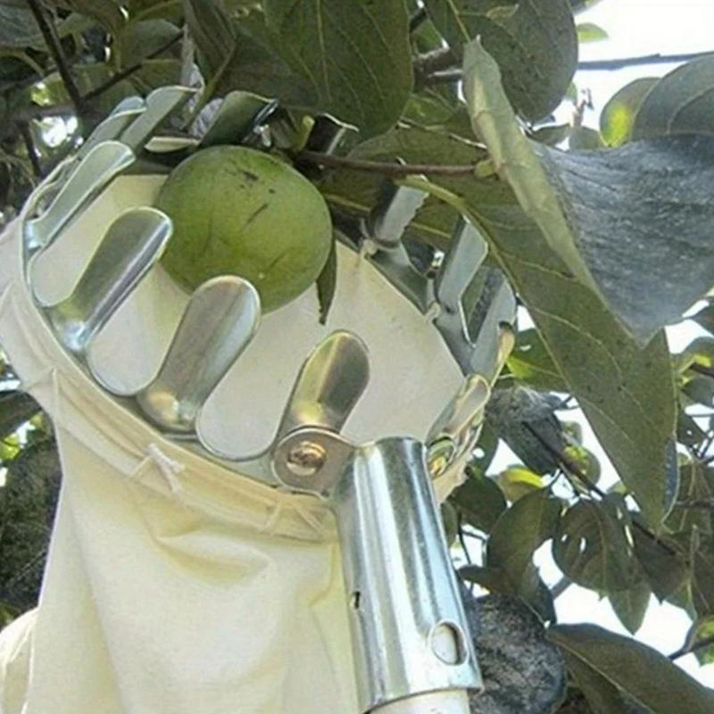 

1Pc Fruit Picker Tool, Metal Cherry Picker Tool, Fruit Picker Basket Head,Fruit Harvester Attachment Garden Hardware Tools срібний