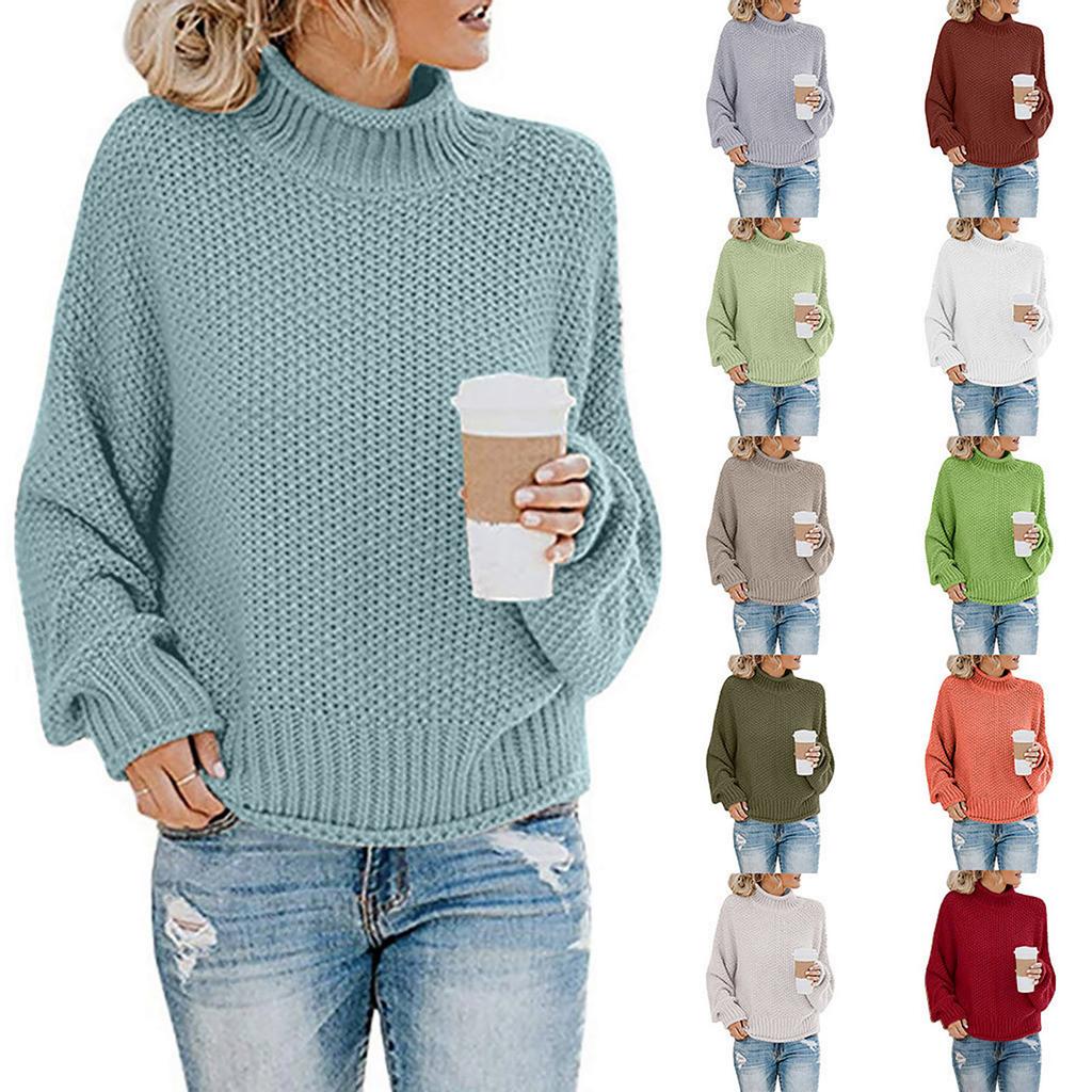 Womens Off The Shoulder Sweater Casual   Knitted Loose Long Sleeve Pullover