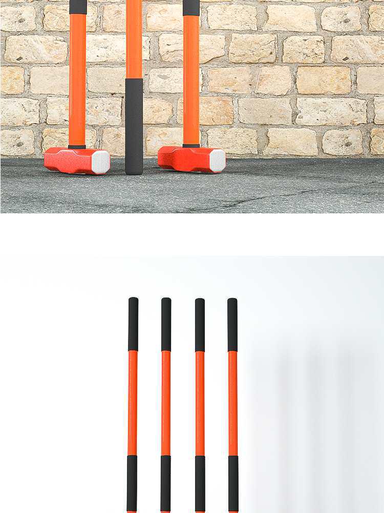 Ciężki duży młot kowalski: Ośmiokątny młotek kamieniarski ze stali przeciwwybuchowej do rozłupywania kamienia i ścian z uchwytem.