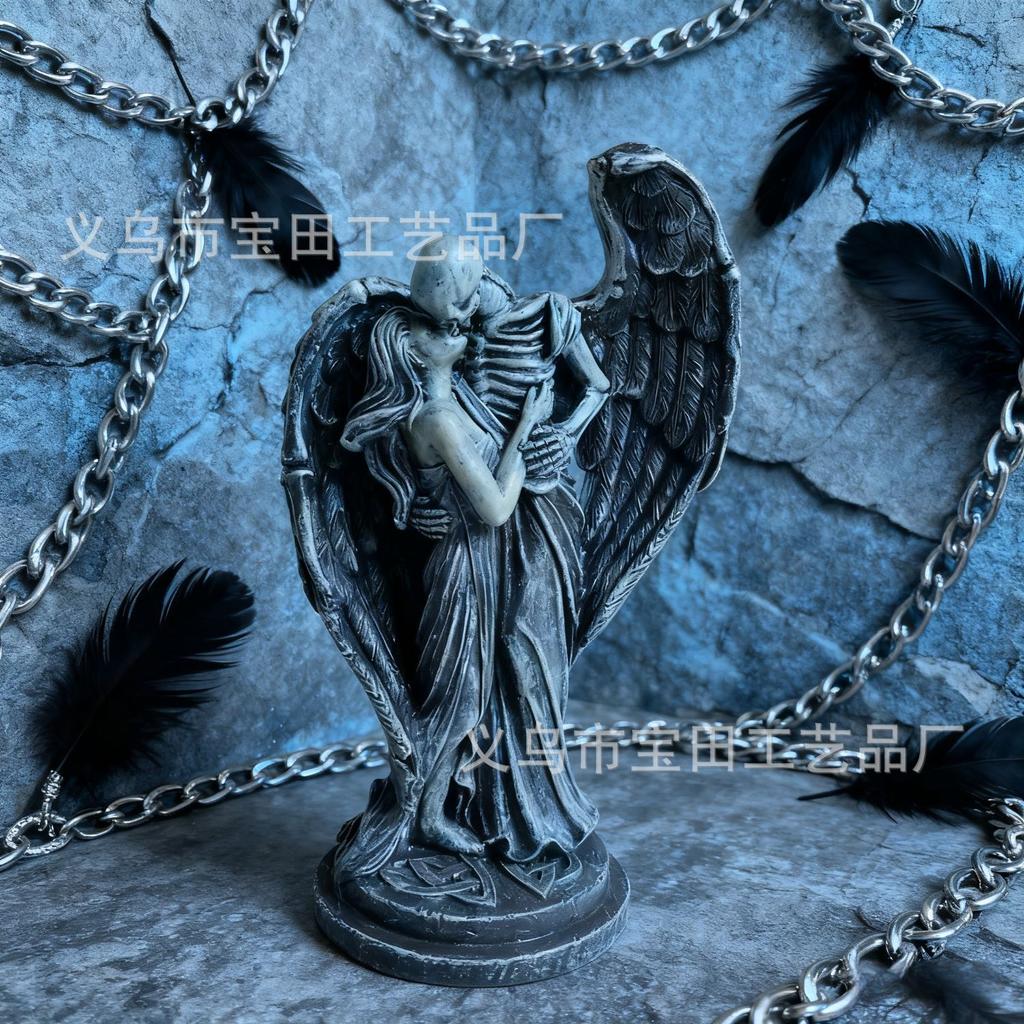 Neue Harzstatue Gefallener Engel Kuss des Todes Party-Dekoration Schmuckstück
