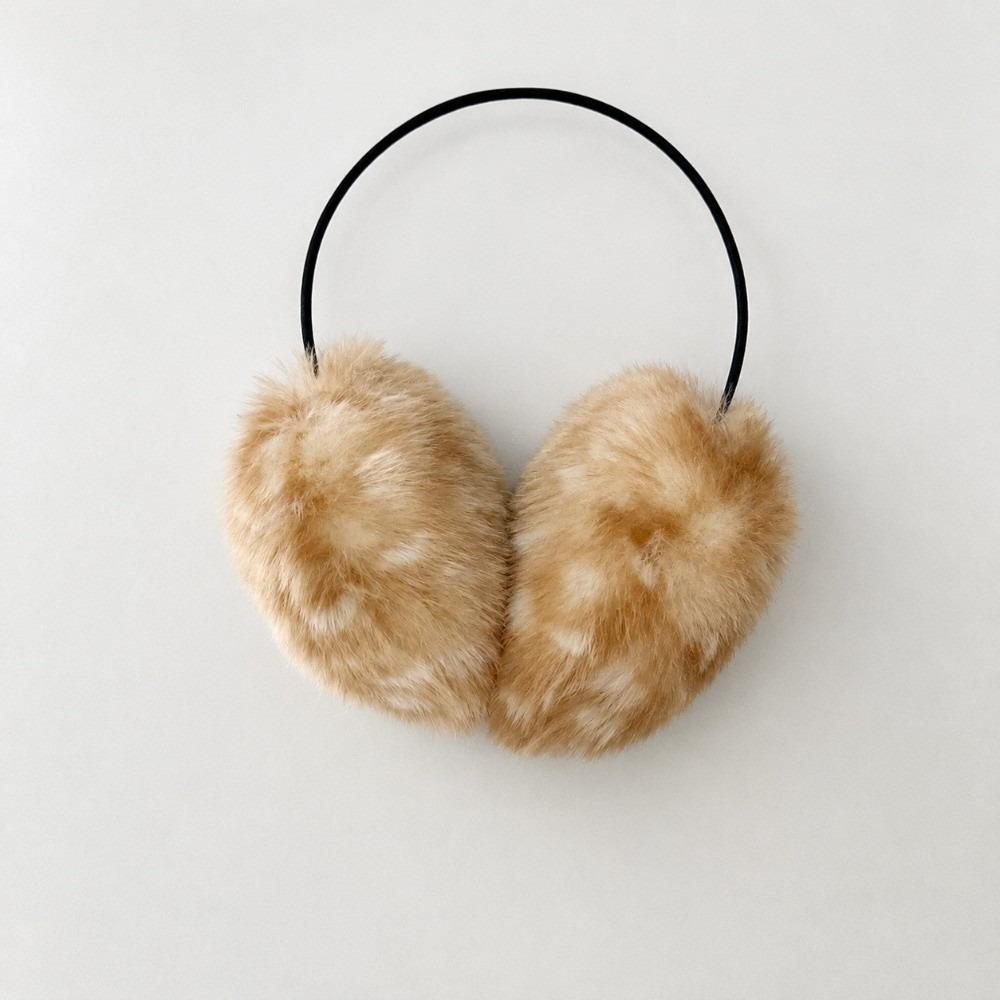 Adjustable Faux Fur Scarf Deer Print Ear Muffs New Plush Neck Warmer Women
