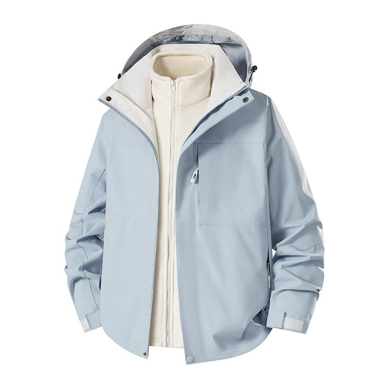 3-in-1 Detachable Windproof Waterproof Hiking Jacket With Fleece Liner Men Women Winter Outdoor