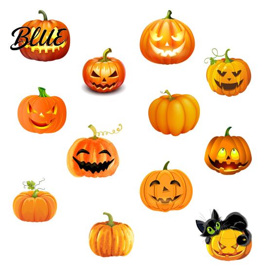 Creative Halloween Gifts for Friends 3 Sheets Ghost Face Pumpkin Wall Sticker Cute Black Cat Decals Decorative Decals Waterproof PVC Window