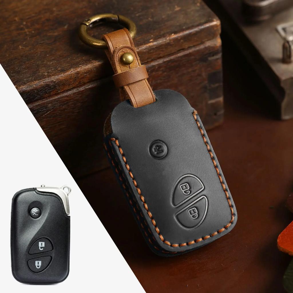 Real Leather Car Key Case Cover Pouch Smart Keyring for Lexus Rx270 Es240 Lx570 Accessories Keychain Holder Shell Fob Protector