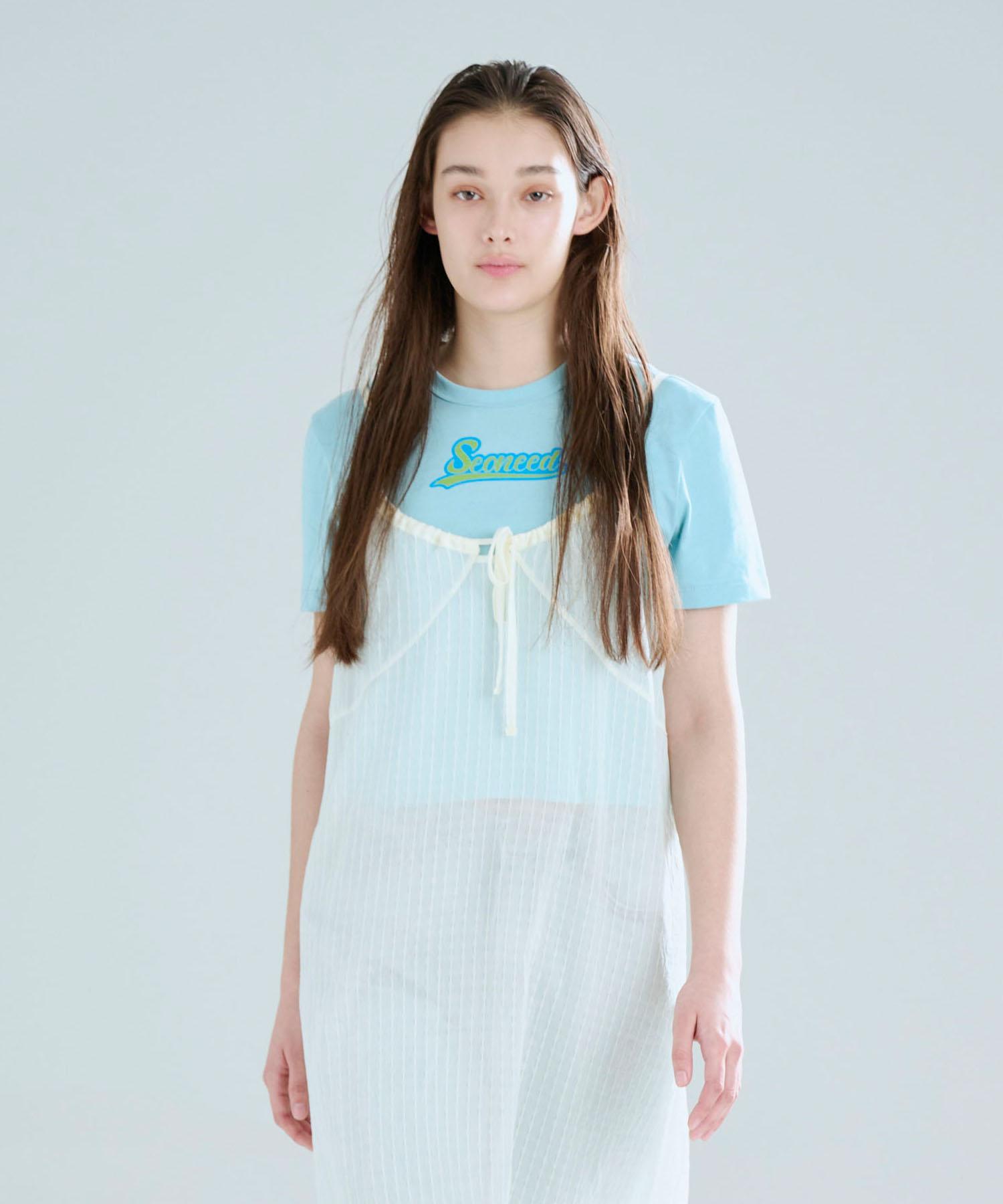 Sunnid Small Logo Crop Short Sleeve T-Shirt Sky Blue Sky Blue/Free
