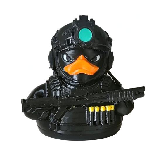 Ornamento Anatra Tattica Statuetta Visione Notturna, Statua Militare Cool, Decorazione da Scrivania per Giocatori Collezionisti Replica di Equipaggiamento Armato, Disponibile in 4 Colori, Auto