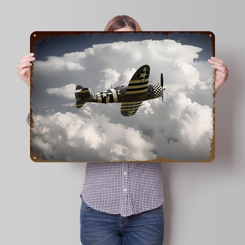 USAF P Thunderbolt Metal Poster Customized Wall Art Retro Vintage Metal Signs for Man Cave Bedroom Decoration Room Accessories