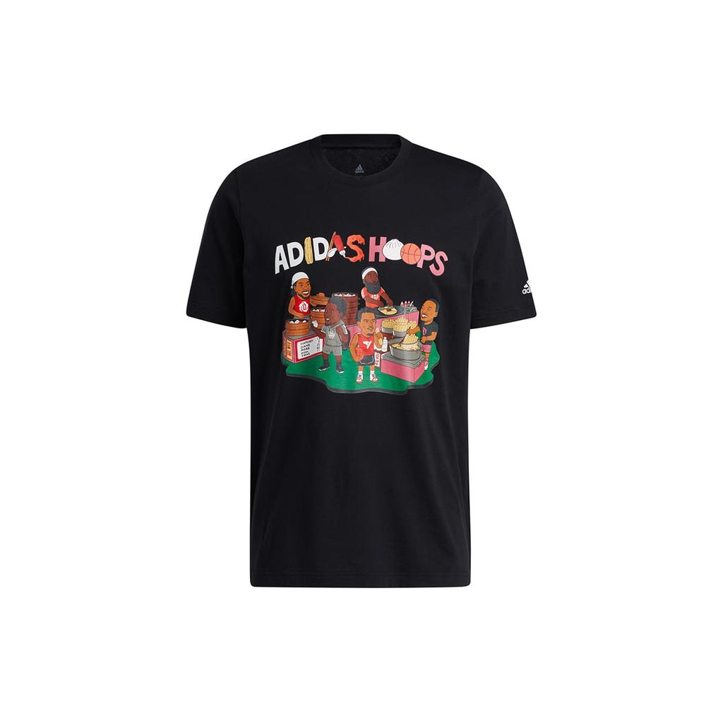 adidas T Shirts Men's Black Crew Neck Moderate Straight Fit HB6168
