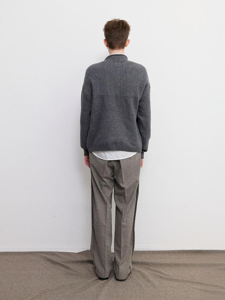 FRAGE Side-Fold Wool Slacks - Sand Grey