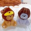 Adorable Plush Koala And Sloth Bear Keyring With Wearing A Headgear For Gifts