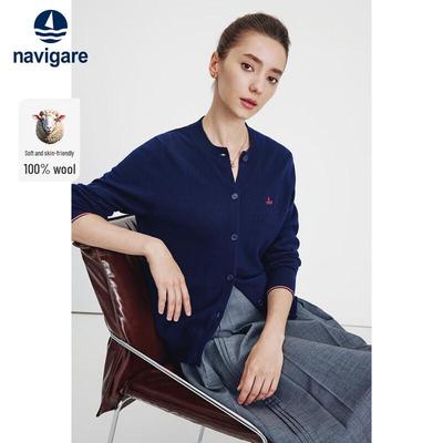 Women's 100% Wool Knit Cardigan