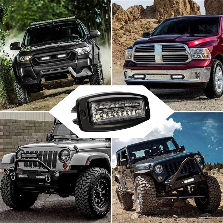 Universal 7.3 Inch 54W Dual Colors Combo Led Work Light Car Off Road Drl Fog Light