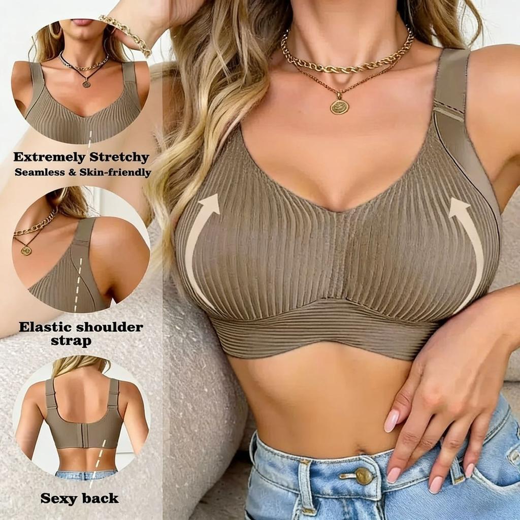 Women's Plus Size Full Coverage Bra - Minimizes Large Busts, Provides Strong Support, Ribbed Surface, Full-coverage Removable Pads, Lingerie