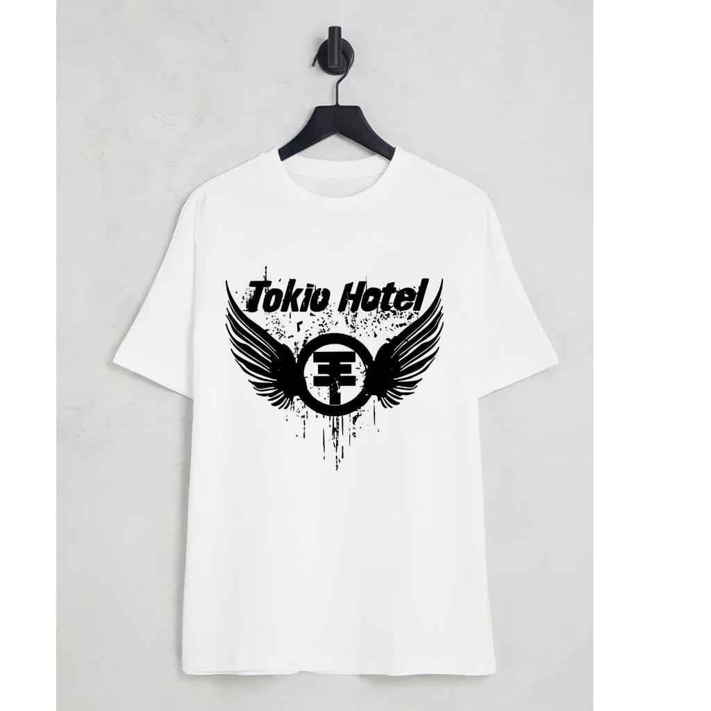 Tokio Hotel Basic Logo White Cotton Band T-Shirt Unisex S–5XL M